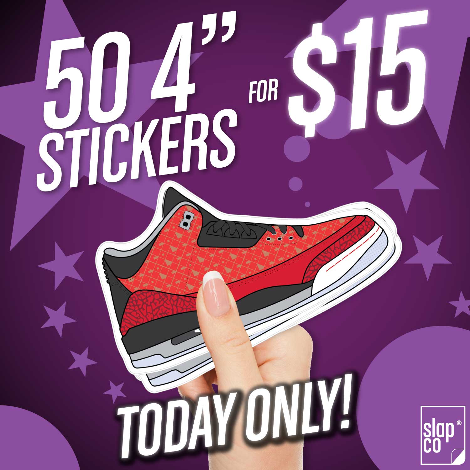 One Day Deal! 50 4-inch Custom Stickers for $15