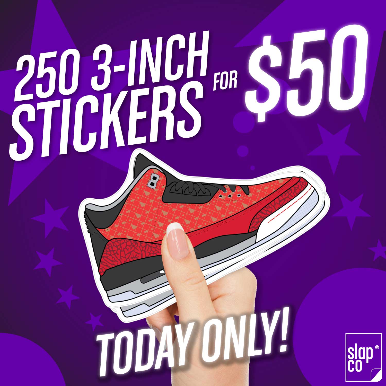 One Day Sticker Sale 250 3-inch Vinyl Stickers in Matte or Gloss for $50 - Slapco