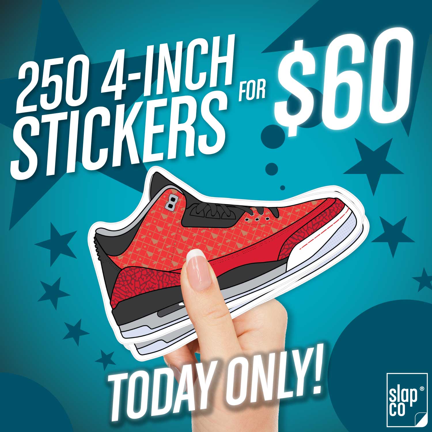 One Day Deal! 250 4-inch Custom Stickers for $60