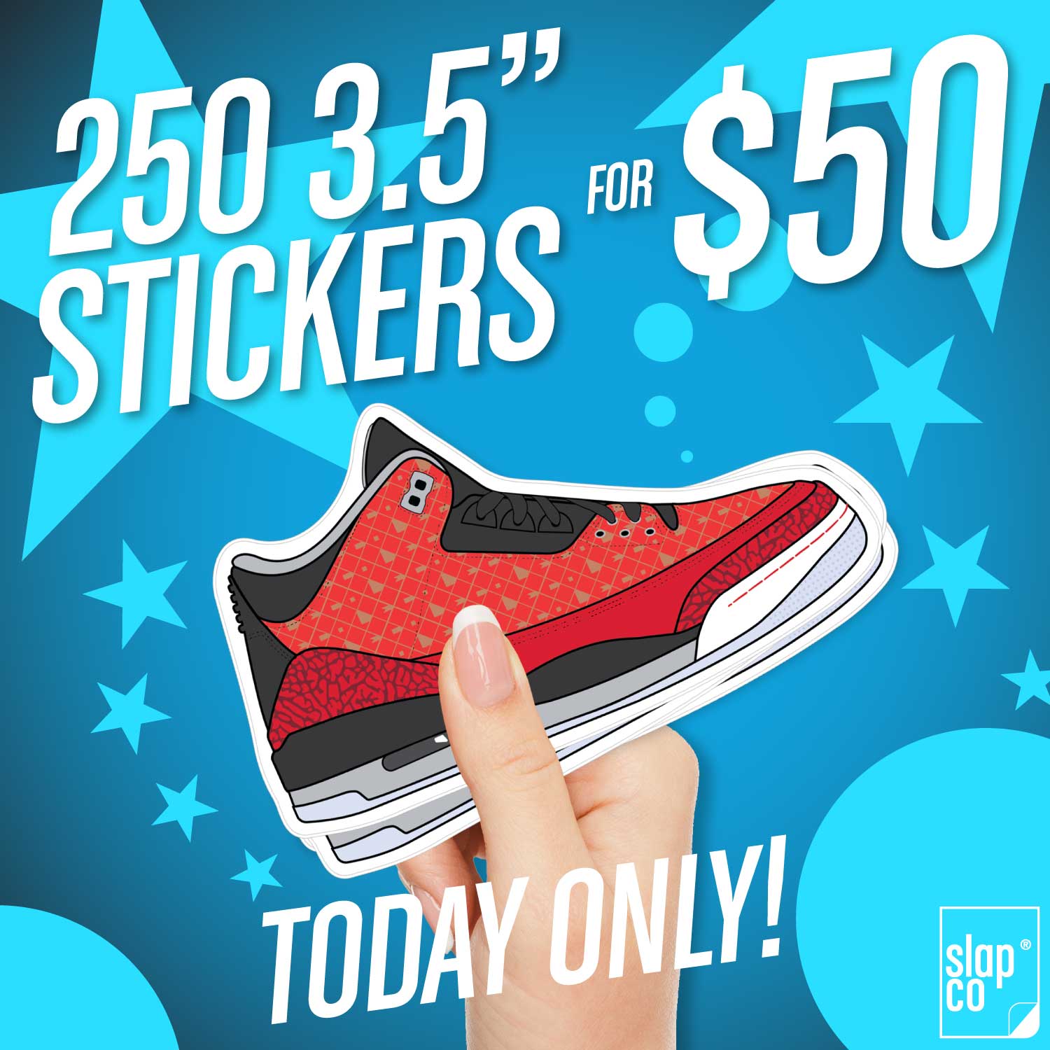 One Day Deal! 250 3.5-inch Custom Stickers for $50