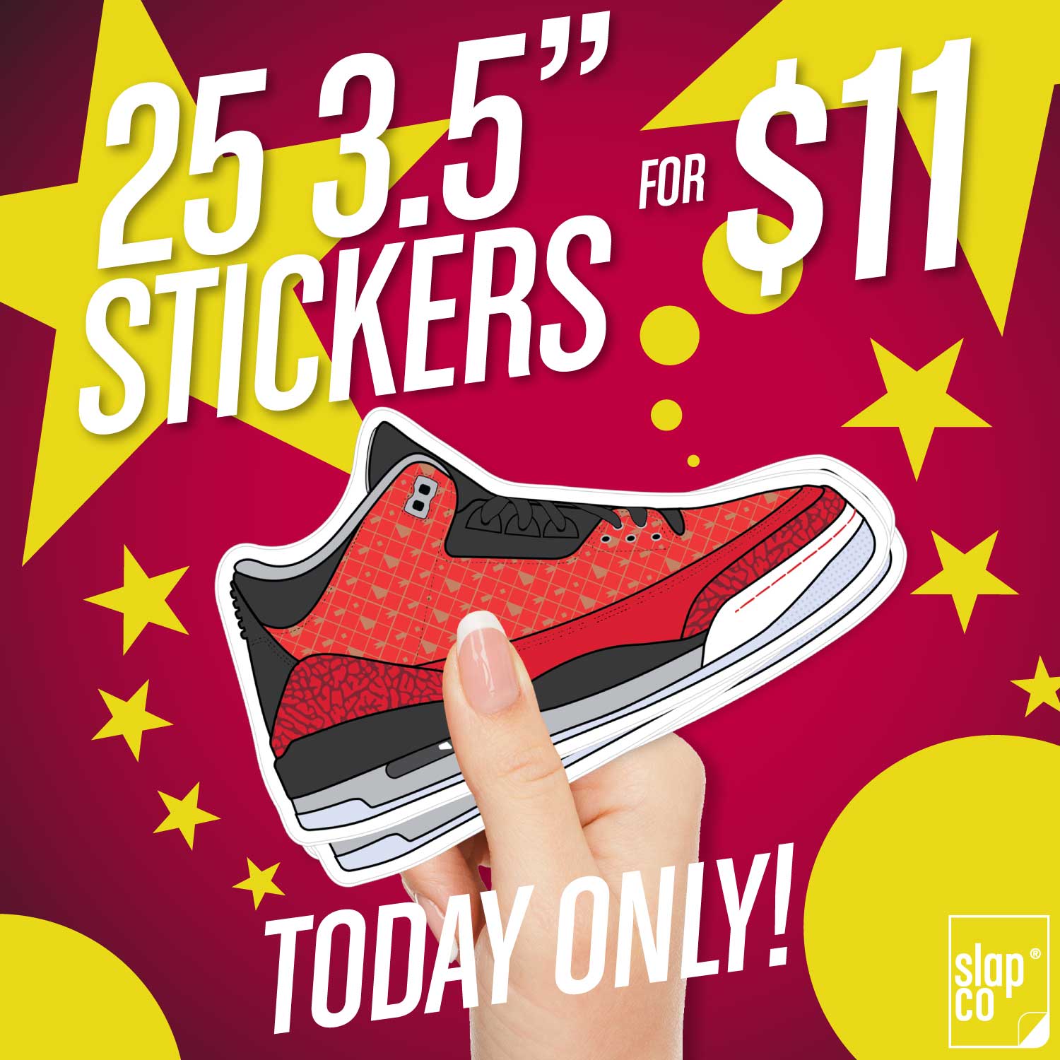 25 3.5 Inch Stickers for $11 Slapco Cheap Sticker Deal