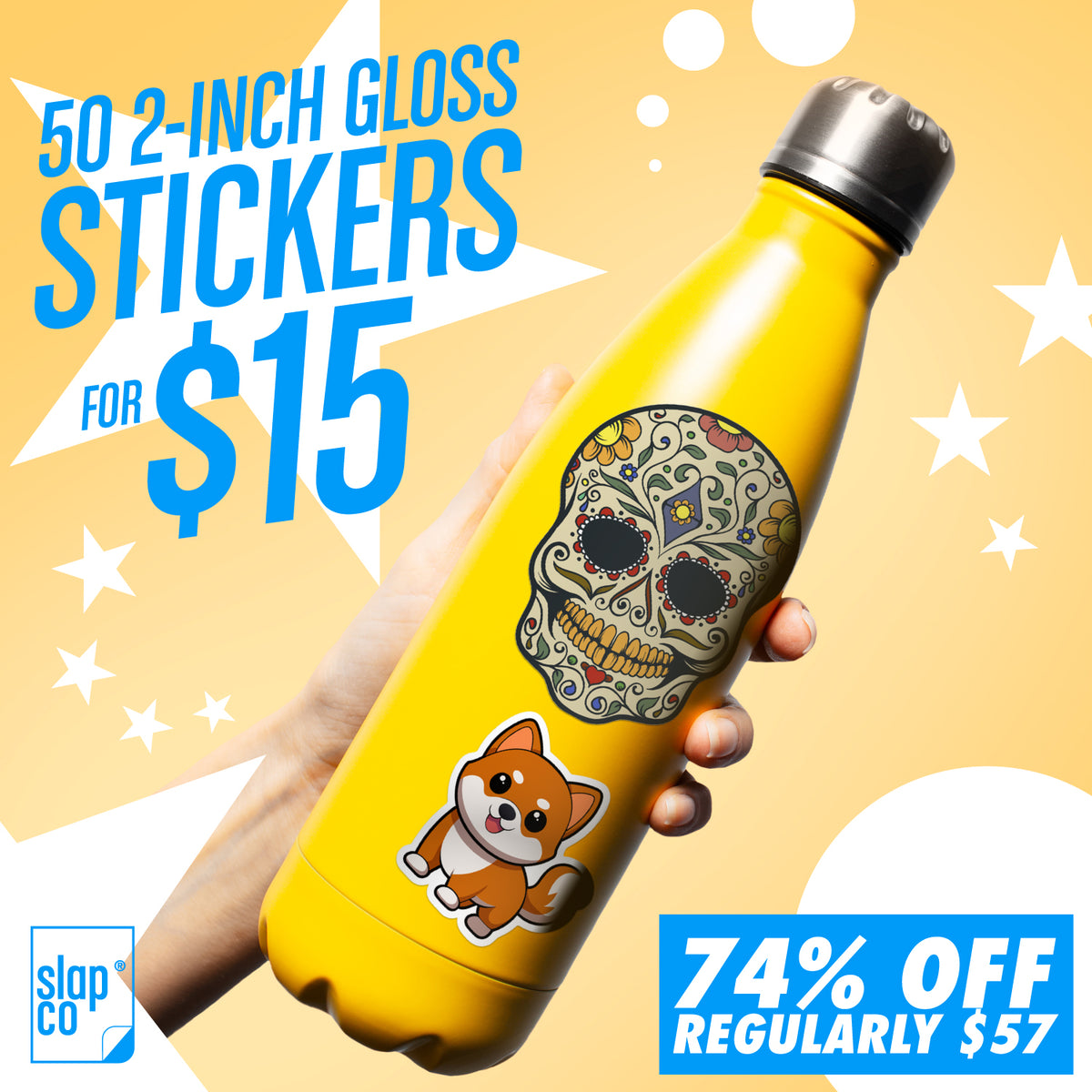 50 Custom 2-inch Stickers for $15
